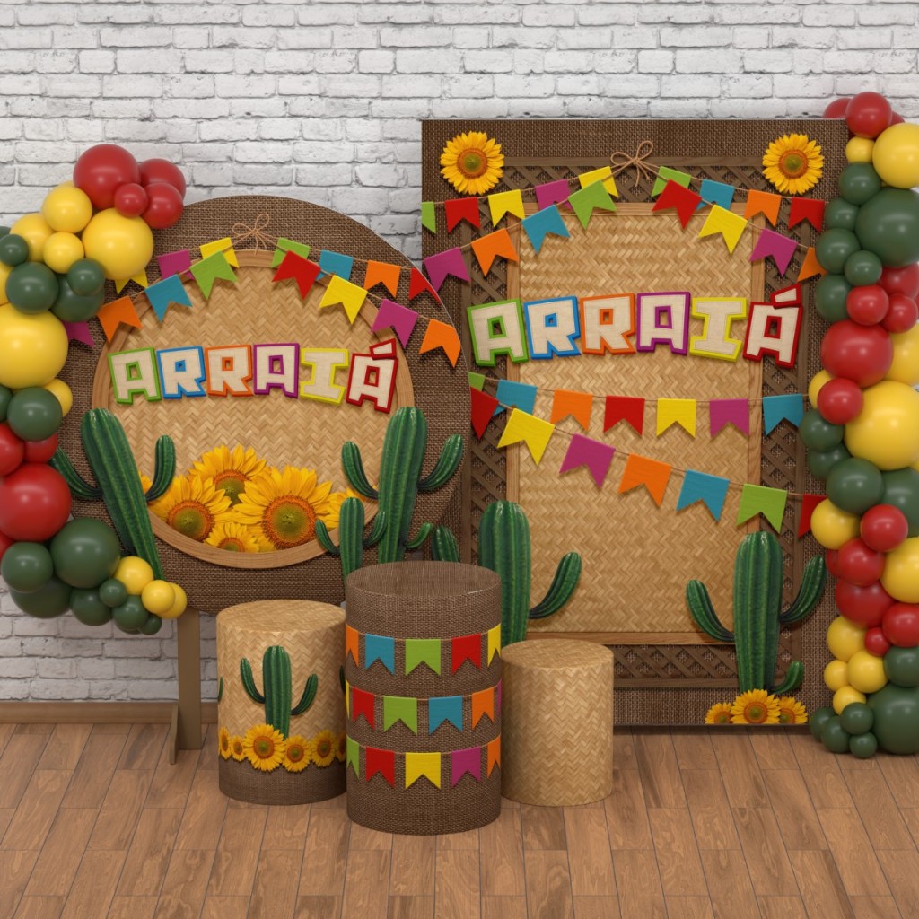 Decoração Para Festa Junina: Capas e Painéis de Arraiá Sublimada Veste Fácil em Oferta na Shopee