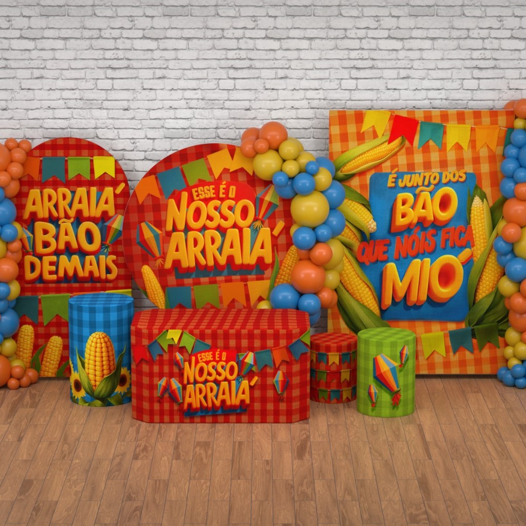 Decoração para Festa Junina: Capas e Painéis de Festa Arraiá Xadrez Sublimada Veste Fácil em Oferta na Shopee