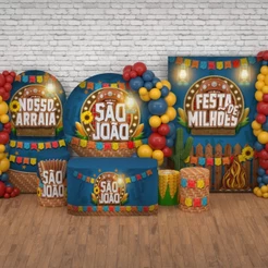 Decoração Para Festa Junina: Capas e Painéis de Festa Arraiá de São João Sublimada Veste Fácil