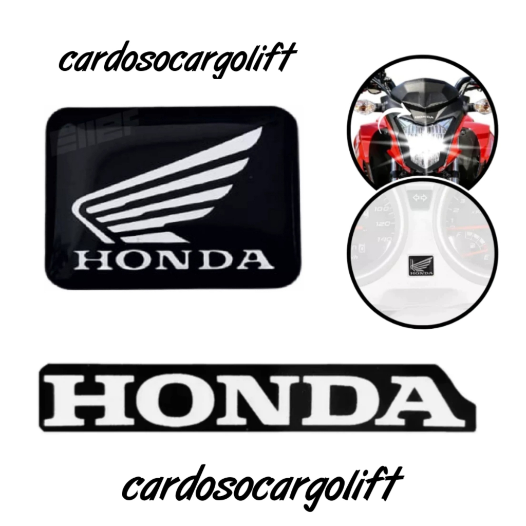 Adesivo Resinado Painel Honda Quadrado + Mascara Frontal Logo Honda Aranha Cadeado CG 150 160 Fan Titan Start