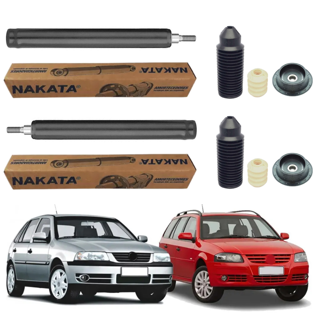 PAR AMORTECEDOR DIANTEIRO GOL E PARATI G3 G4 2001 A 2013 NAKATA + KIT