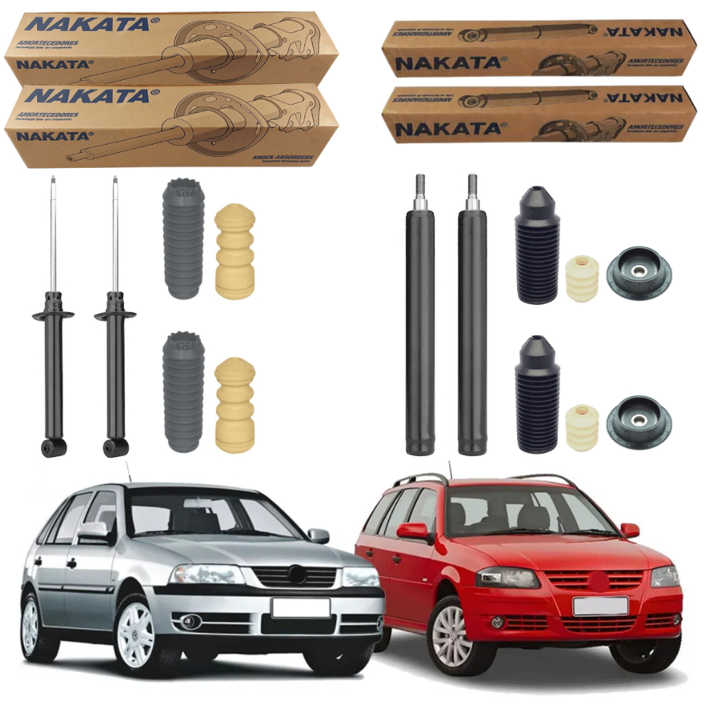 KIT 4 AMORTECEDOR GOL E PARATI G3 G4 2001 A 2013 NAKATA + KIT