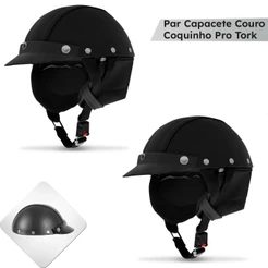 Par Capacete Couro Coquinho Pro Tork Custom Bike Moto