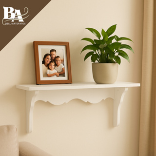 Prateleira Para Sala Decoracao Mdf Trabalhada Branca em Oferta na Shopee