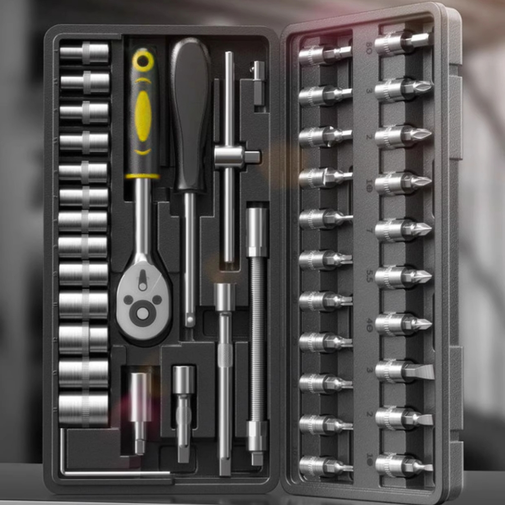 Kit Chave Maleta de Ferramenta-40/46 Peças Com Maleta Caixa Portatil Multifuncional Chave de Fenda