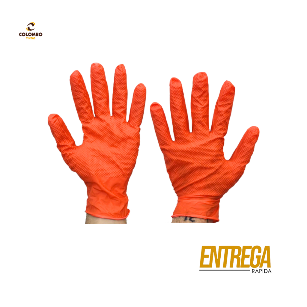 Luva Nitrílica Laranja para Manutenção e Limpeza – Uso Profissional | Wurth