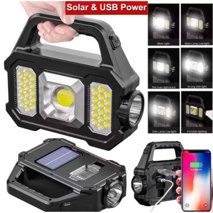 Lanterna Portátil com Carregamento Solar e USB Luz Forte de Emergência MT049 (10)