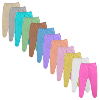 Kit com 10 Calças Mijão Bebê 100% Algodão Pé Fechado em Oferta na Shopee