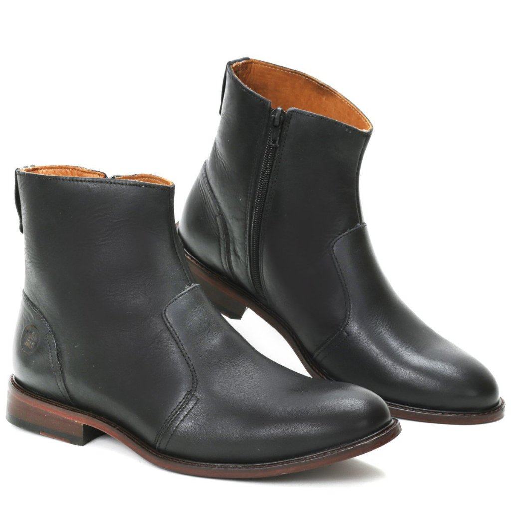 Botina Masculina Solado Couro Look Stock Conforto Lançamento
