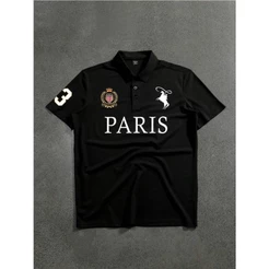 Camisa Polo Paris de Manga Curta Masculina, Casual