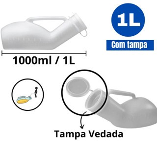 Papagaio Coletor De Urina Hospitalar Masculino Plástico Com Tampa Fácil Higienização 1L - Deskarplás