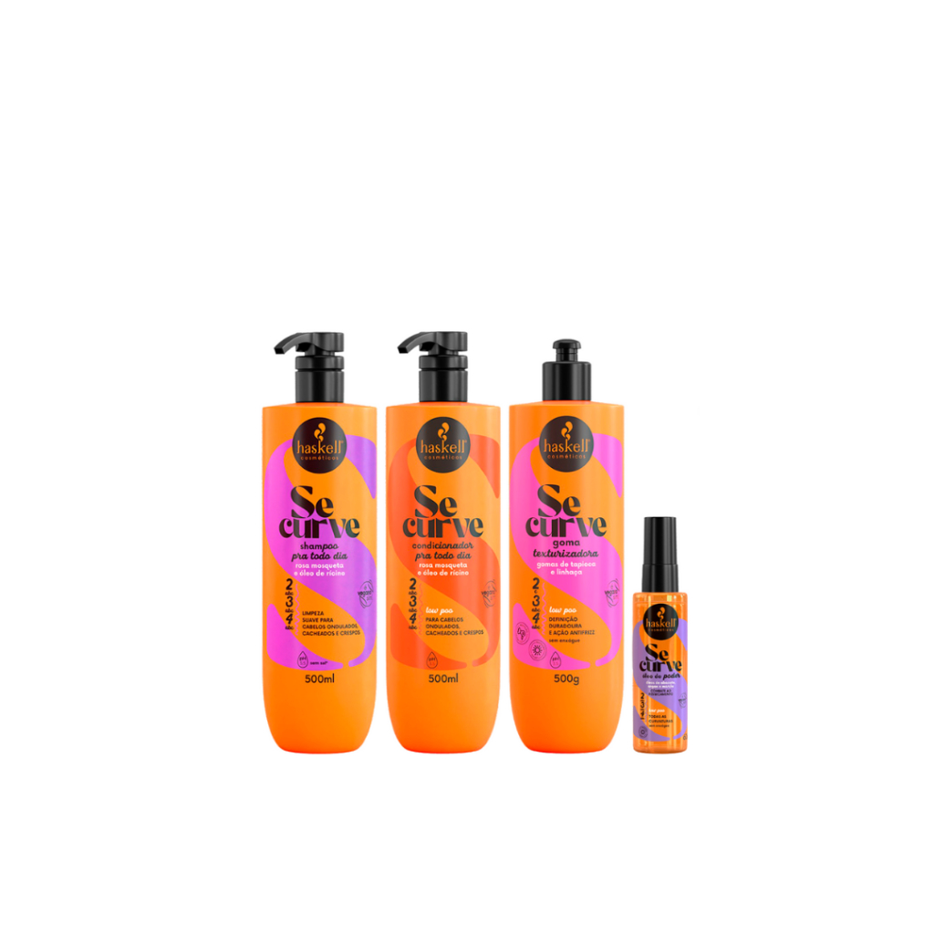Shampoo, Condicionador, Goma Texturizadora e Oleo do Poder Se Curve Haskell Kit