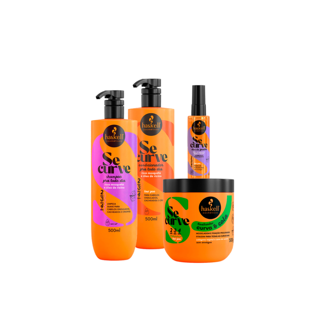 Kit Se Curve Shampoo + Condiconador + Curva&Cola + Oleo do Poder Haskell