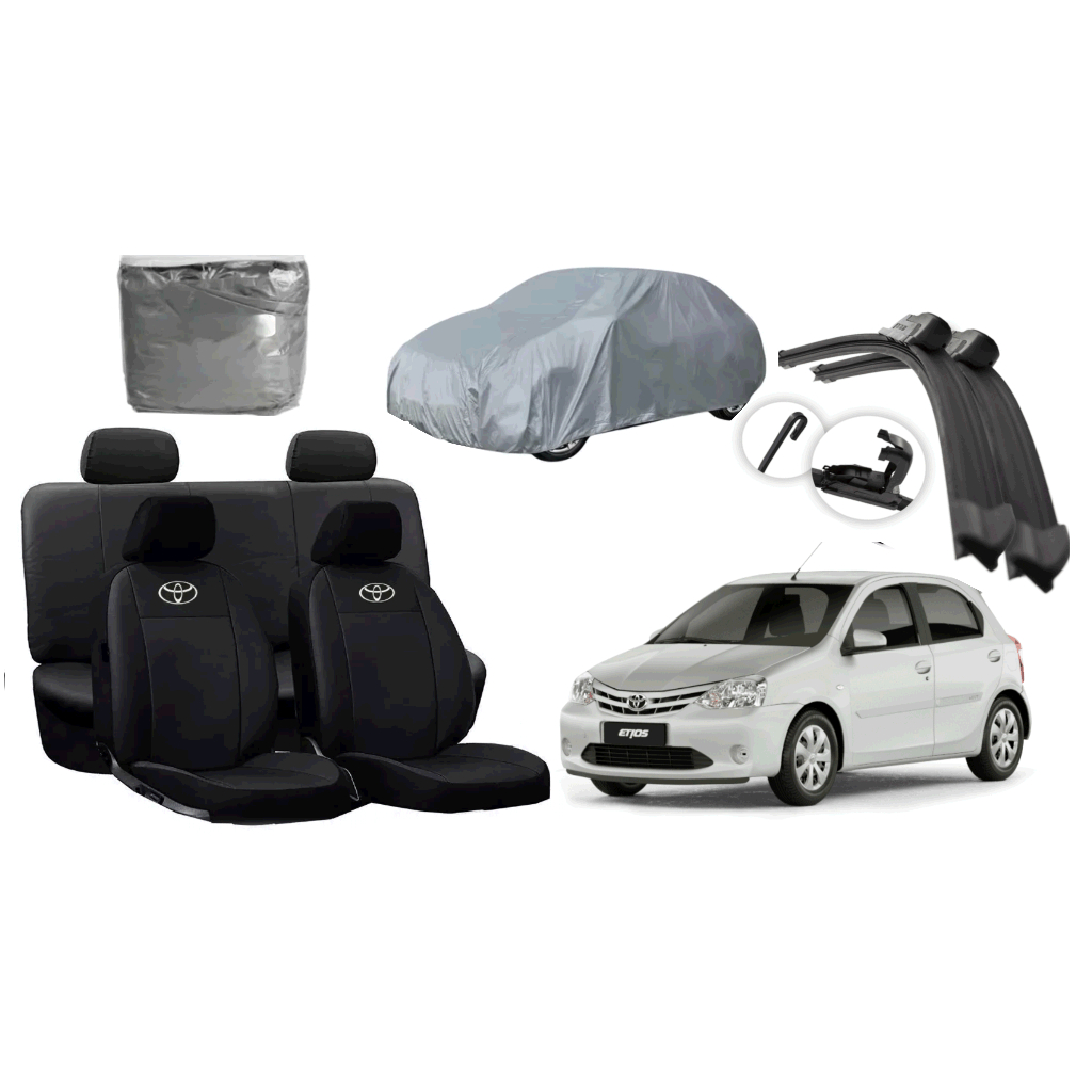 Capa de couro + Paleta + Capa de cobrir - Toyota etios 12-16