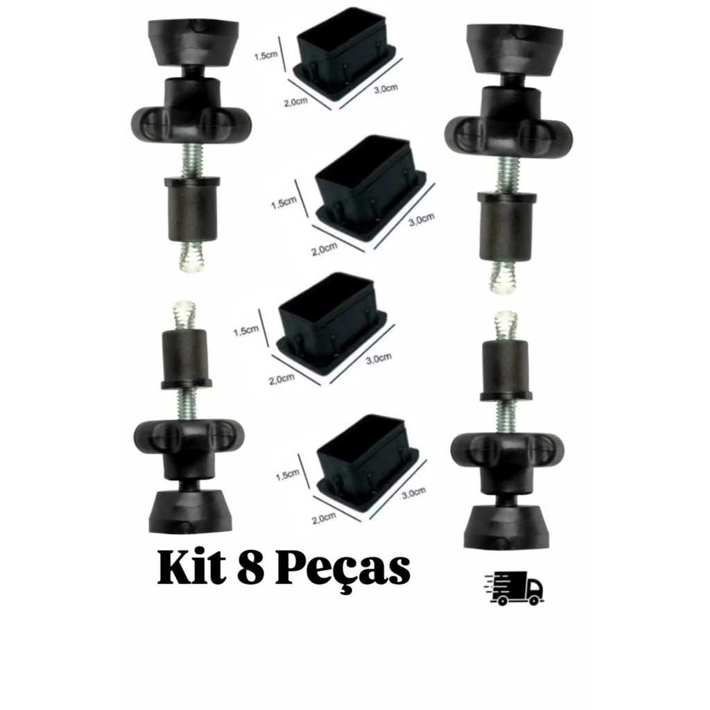 Kit Manípulo e Ponteira 8 peças Para Portão Pet e Proteção . em Oferta na Shopee