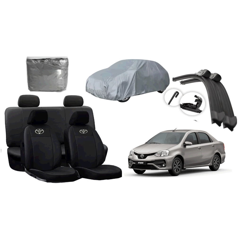Capa de couro + Tapete + Capa de cobrir - Toyota etios 16-22