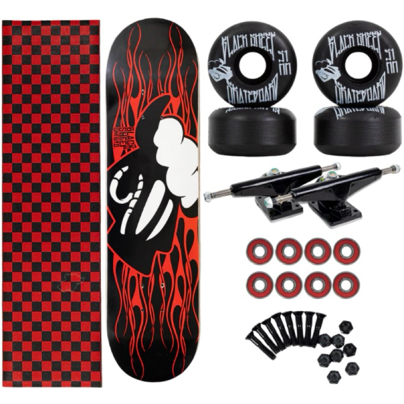 Skate Completo Profissional Black Sheep 8.0 Street - Desenhos Diversos em Oferta na Shopee