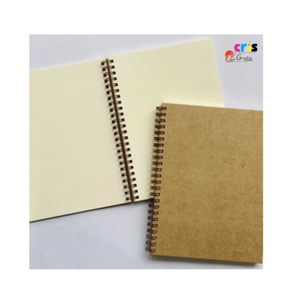 Caderno A5 Capa Kraft 420g – Wire-o Bronze 100fls Marfim em Oferta na Shopee
