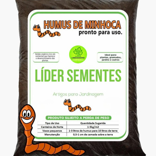 Humus de Minhoca Californiana Orgânico Adubo Cultivo Horta Jardins Vasos Flores Fertlizante NPK em Oferta na Shopee