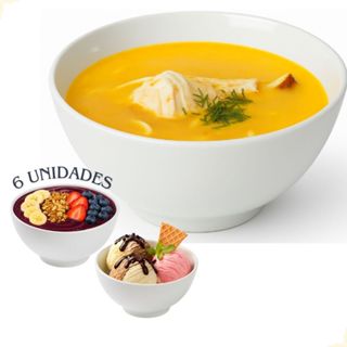 06 Tigelas Cumbuca Resistente 400ml Melamine Caldo Sopa Açaí Sorvete Sobremesa em Oferta na Shopee