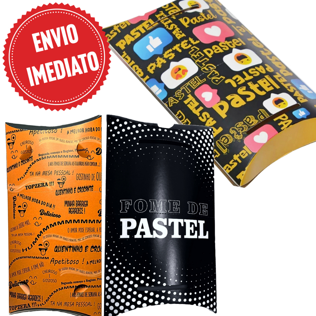100 Embalagem Caixa Pastel Delivery M Para Pastéis até 21cm - Caixinha Viagem Montagem Pratica em Oferta na Shopee