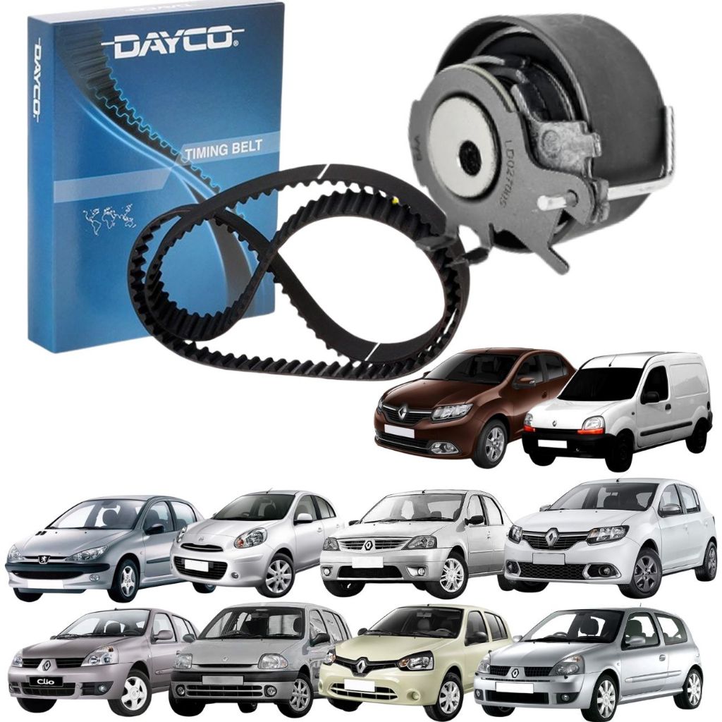 Kit Correia Dentada Original Dayco Com Tensor Importado Clio, Clio Sedan, Kangoo, Logan 1.0 16V