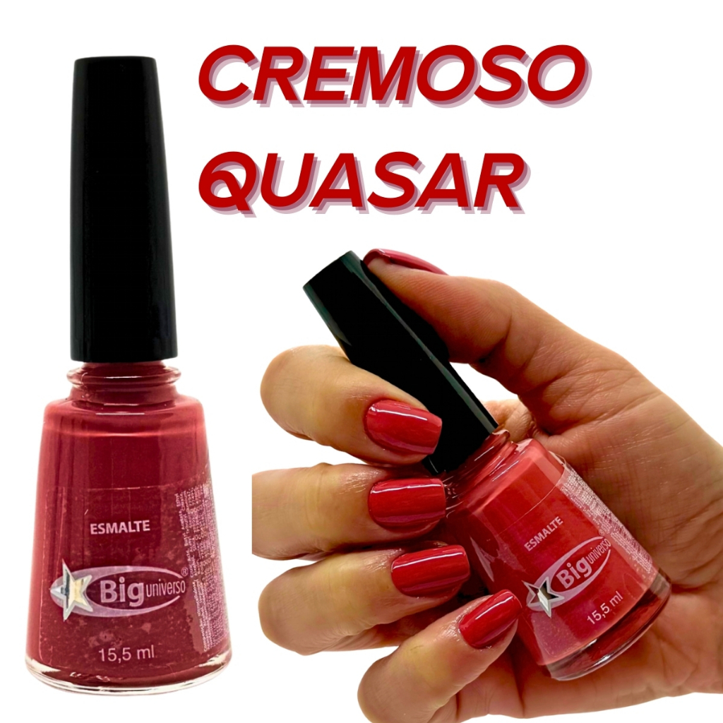 Esmalte Cremoso Vermelho Intenso Quasar 15,5mL - Big Universo