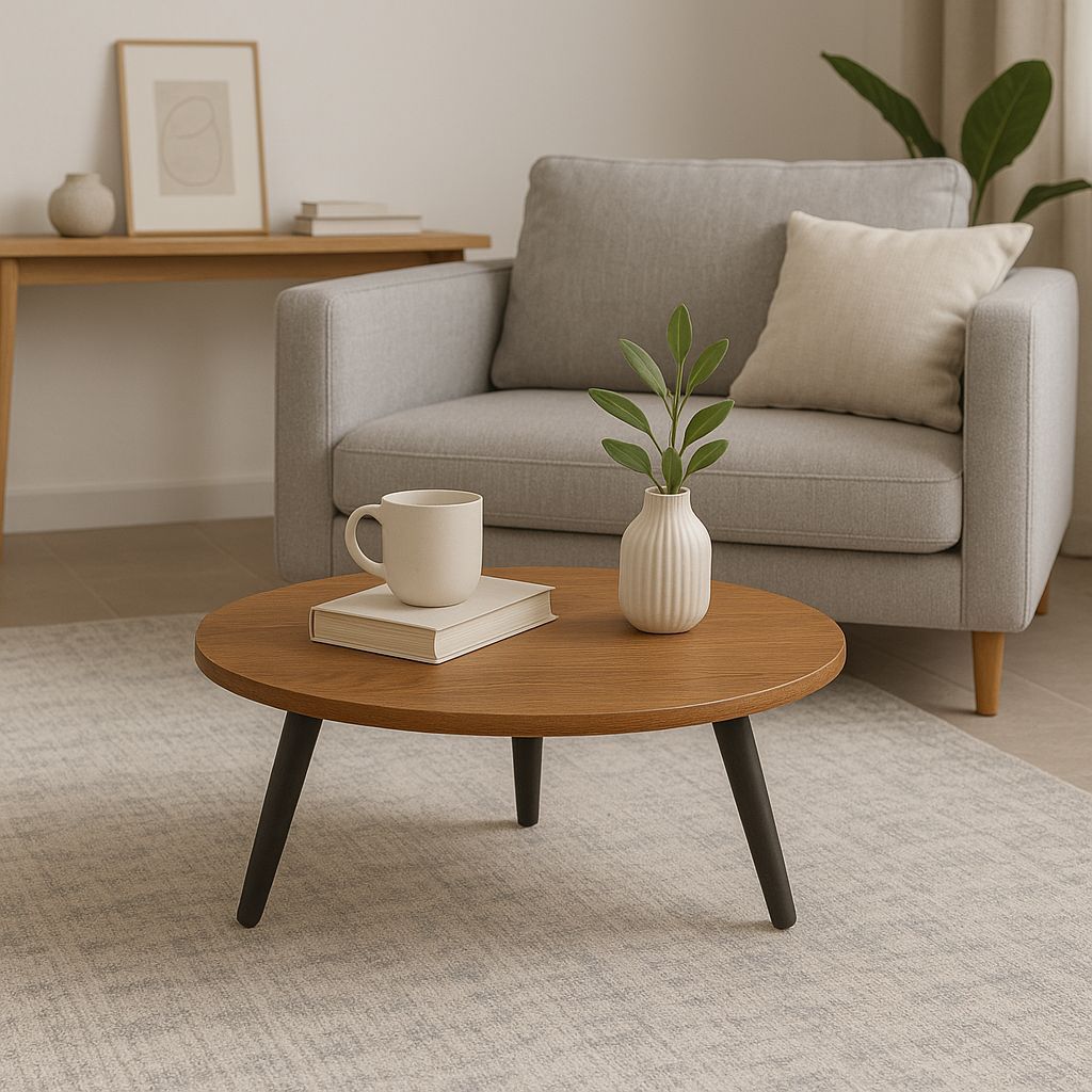 Mesa Mesinha de Centro Moderna Minimalista Retrô Redonda Pés em Plástico 27cm ou 45cm Várias Cores PROMOÇÃO