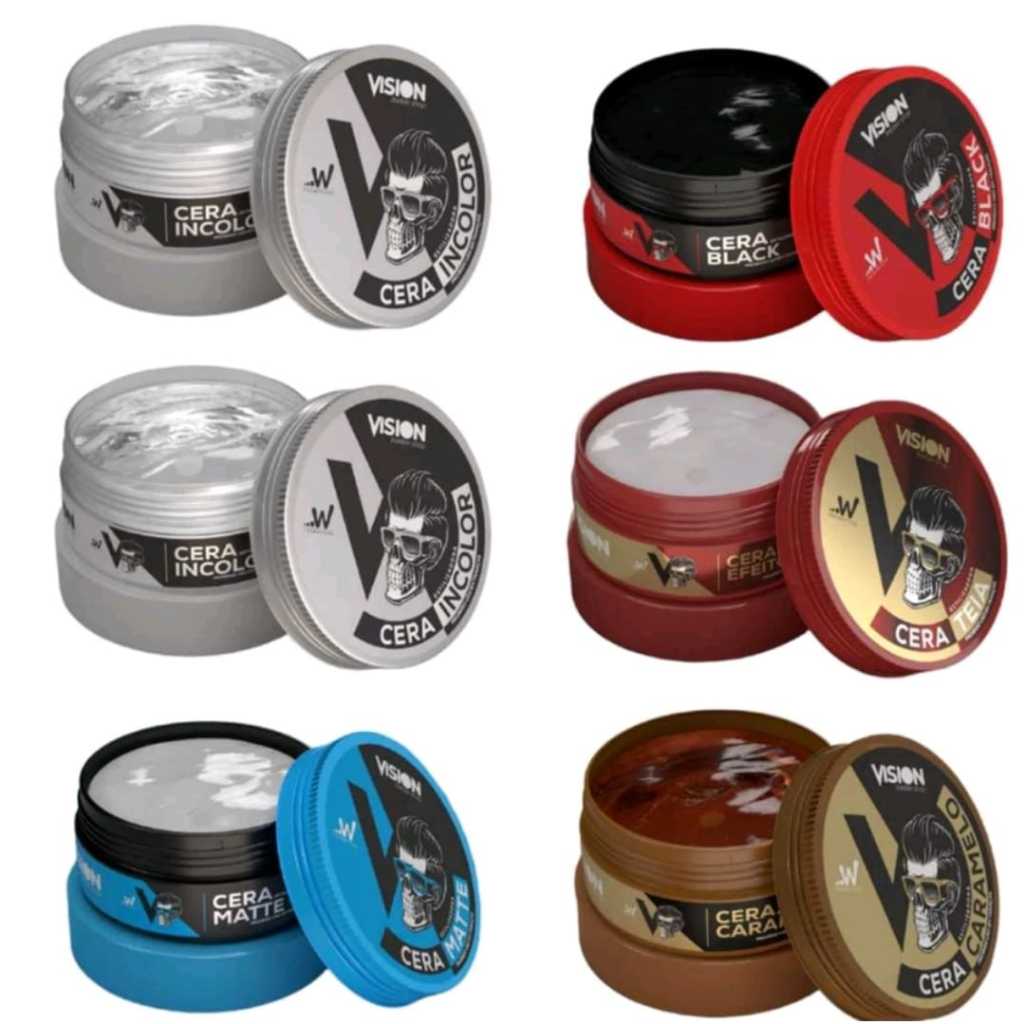 Kit 24 Cera Pomada Modeladora Vision Barber Shop 130g
