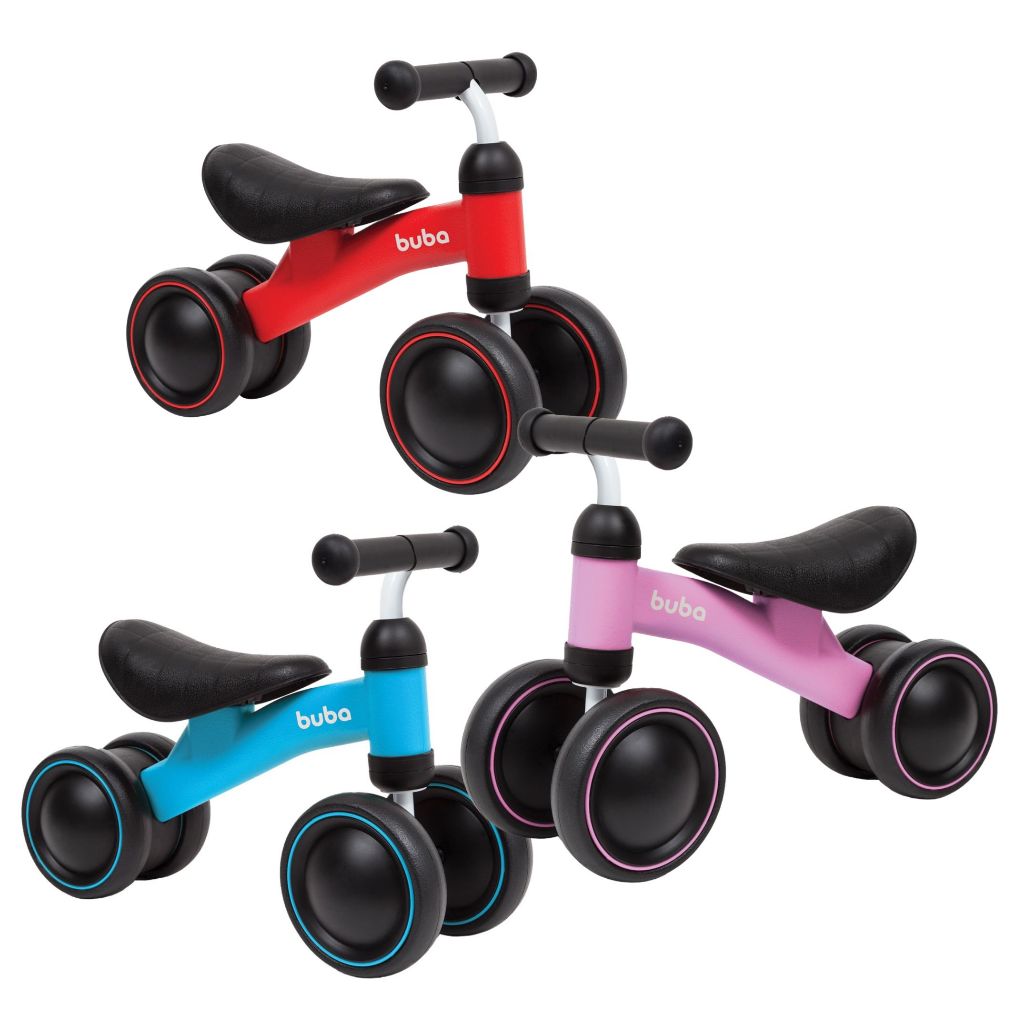 Bicicleta Bicicletinha De Equilíbrio Para Bebê 4 Rodas Sem Pedal Buba