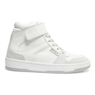 Tênis Feminino Casual Santa Lolla Couro Cinza Branco Cano Médio Cano longo Velcro Prático Confortável Moda Blogueira