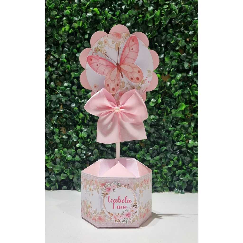 Centros de Mesa Jardim das Borboletas Personalizado | Festa Infantil | Decoração  | Pegue e Monte.