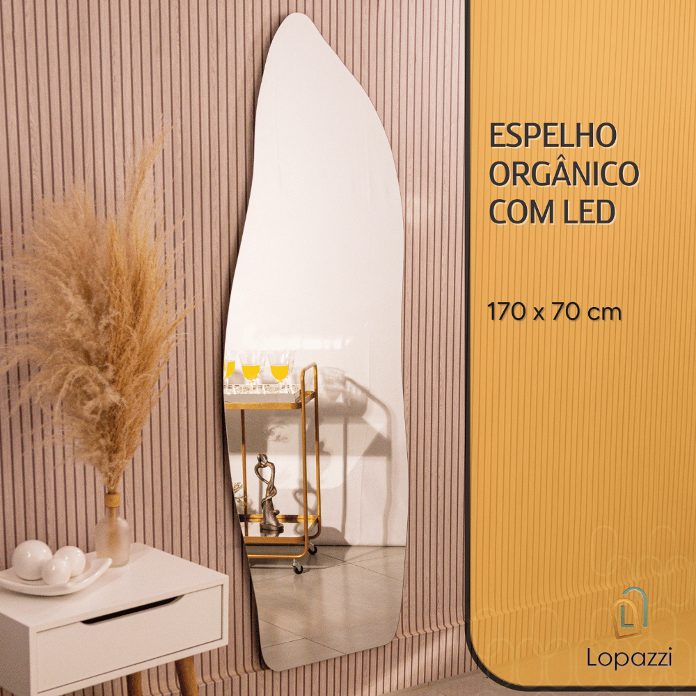 Detalhes do Espelho Orgânico Lopazzi Com Led Touch 170x70cm Corpo Inteiro Grande Quente/Frio Pinterest Decoração