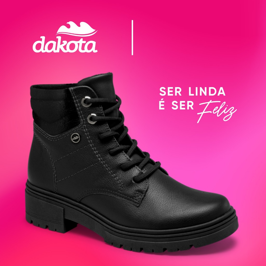 BOTA COTURNO DAKOTA EM COURO PRETA D0451