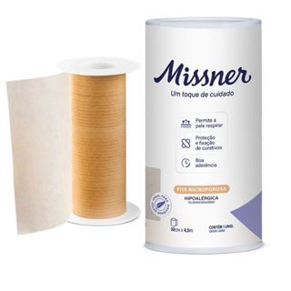 Fita Cirúrgica Microporosa Adesiva Para Curativo Bandagem Bege Hipoalérgica Missner 10cm x 4,5m