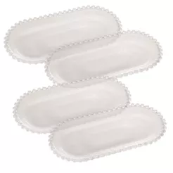 Travessa Oval De Cristal Pearl 24X12cm | Unitária, 2, 3 ou 4 Unidade | Wolff