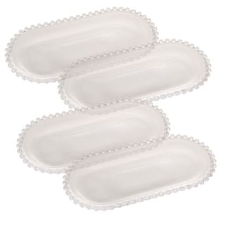 Travessa Oval De Cristal Pearl 24X12cm | Unitária, 2, 3 ou 4 Unidade | Wolff