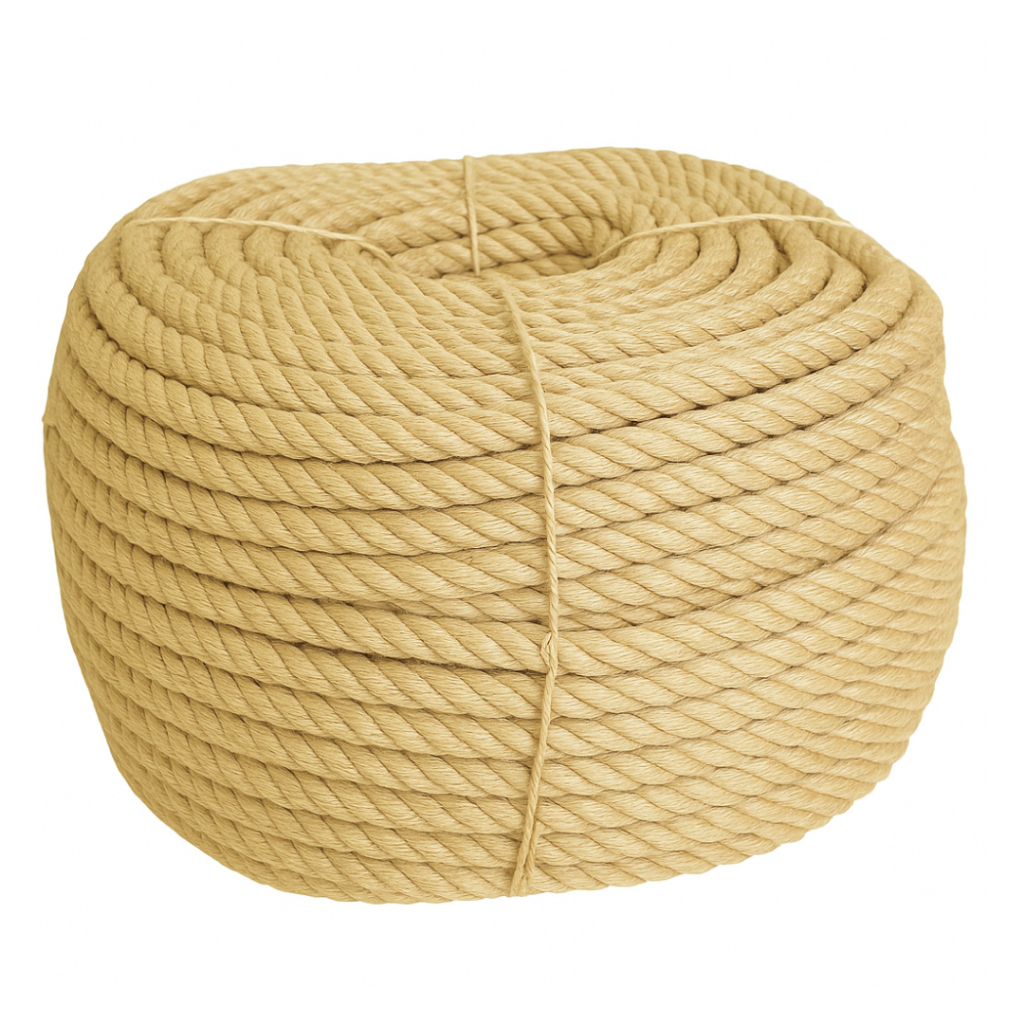 Corda De Sisal 20mm Rolo 50 Mts Naval Reforçada Arranhador Gato Decoração Artesanato Balanços Decks
