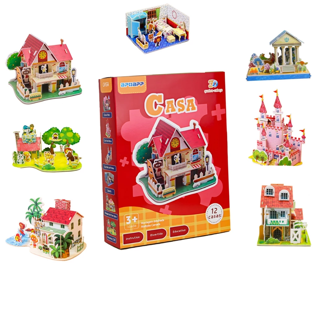 Kit  Quebra Cabeças Educativos Infantil 3d Diy Feito À Mão Presente — imagem 1