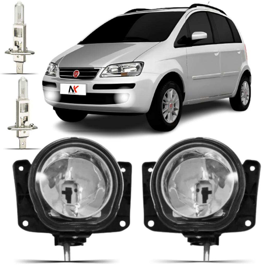 Par Farol Milha Fiat Idea 2004 2005 2006 2007 2008 2009 2010 + Lampada em Oferta na Shopee