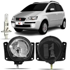 Farol Milha Fiat Idea 2004 2005 2006 2007 2008 á 2010 + Lampada Farolete Inferior Auxiliar Neblina