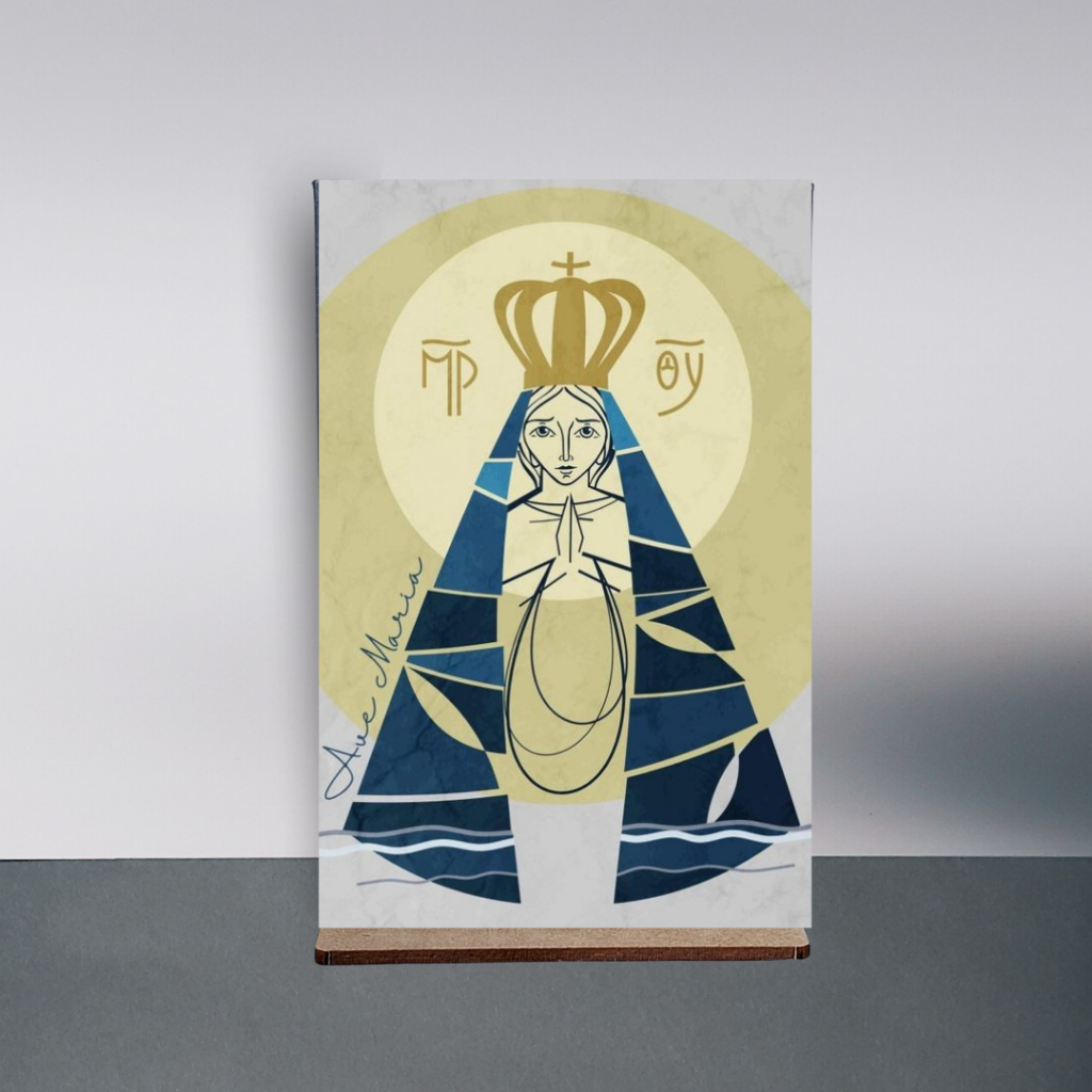 Ícone Devocional Nossa Senhora Aparecida Igreja Fé Católica - mdf 10x15cm