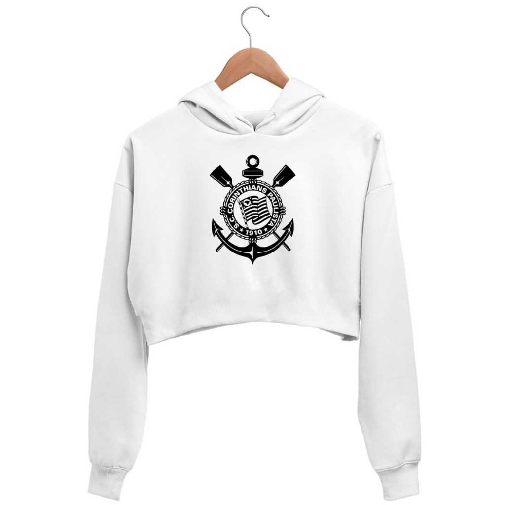 cropped moletom feminino com capuz timão pomoção em Oferta na Shopee