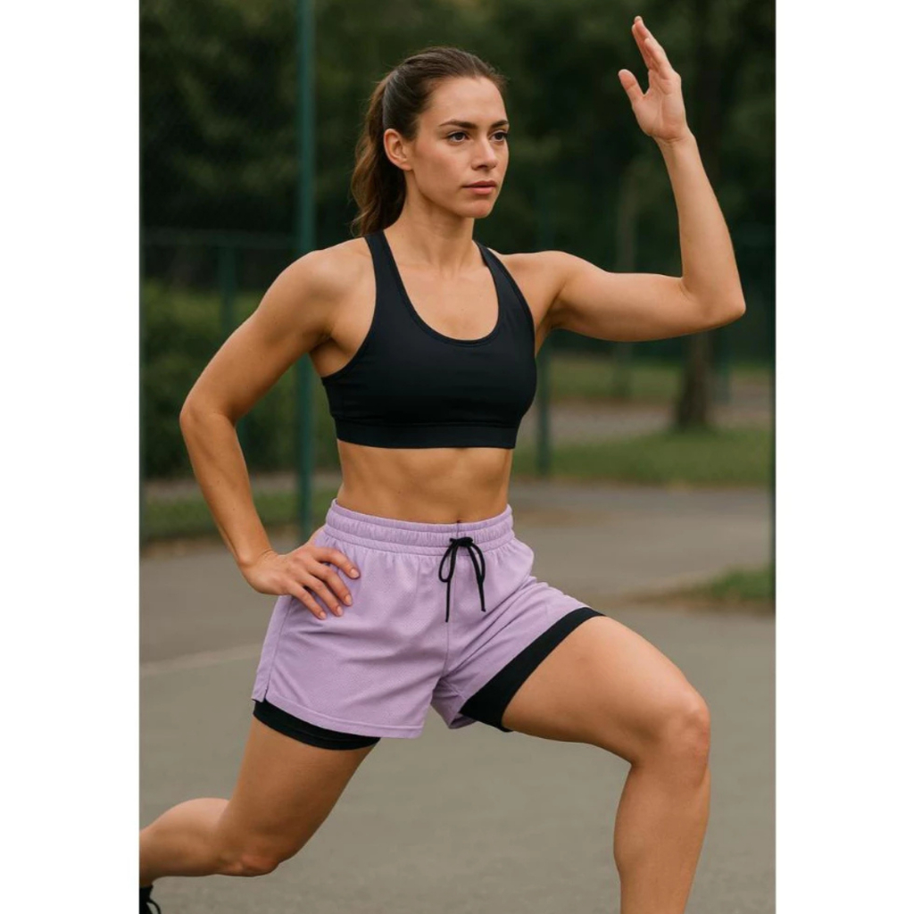 Short Feminino Dry Fit com Bolso Para Celular: Ideal para Caminhada, Academia, Ginástica e Corrida