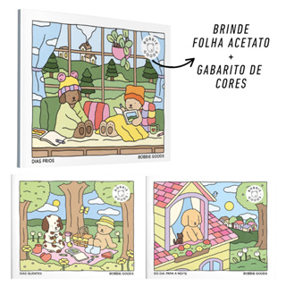Livro de Colorir Bobbie Goods Original Brinde Folha Acetato Gabarito Cor Caderno Desenho Coloring Bo em Oferta na Shopee
