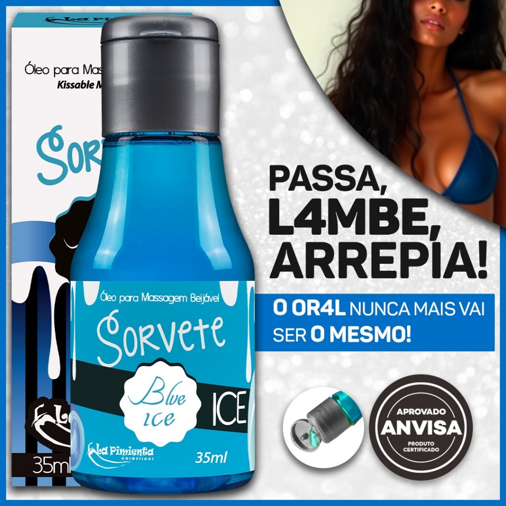 ÓLEO BEIJÁVEL ICE PARA SEXO ORAL QUE GELA NA BOCA, ARREPIA NA PELE em Oferta na Shopee