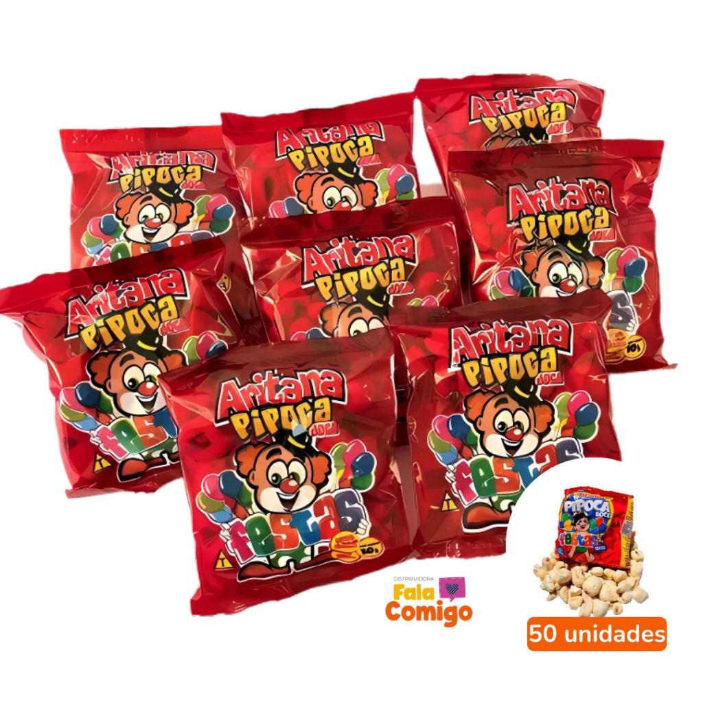 Saco de PIPOCA DOCE  C/50 unidades de 10 gramas - Aritana