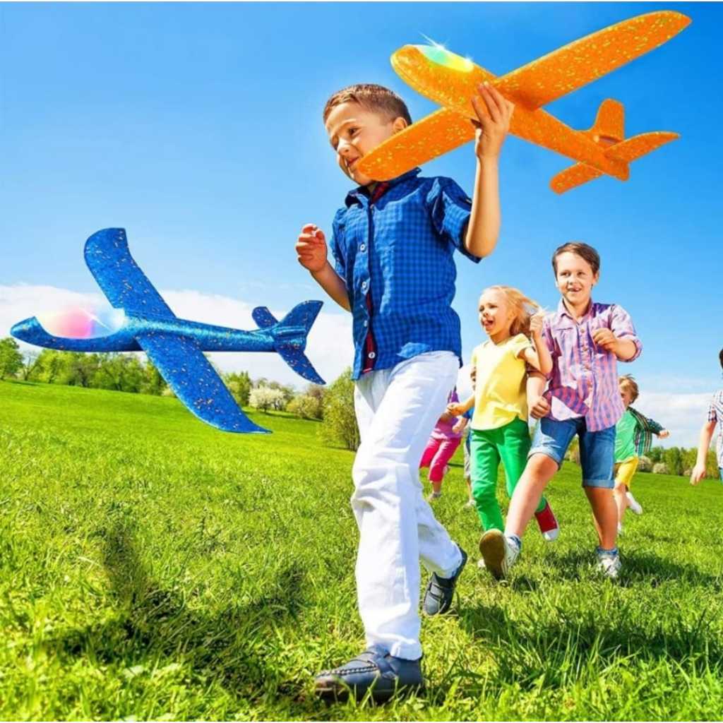 KIT 10 Avião Planador Grande com luzes Led 50cm De Avião De Espuma De Tamanho Grande