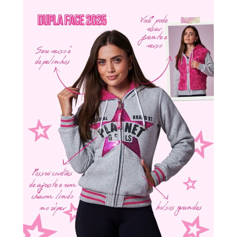 Moletom Dupla Face Planet Girls Orginal 2025