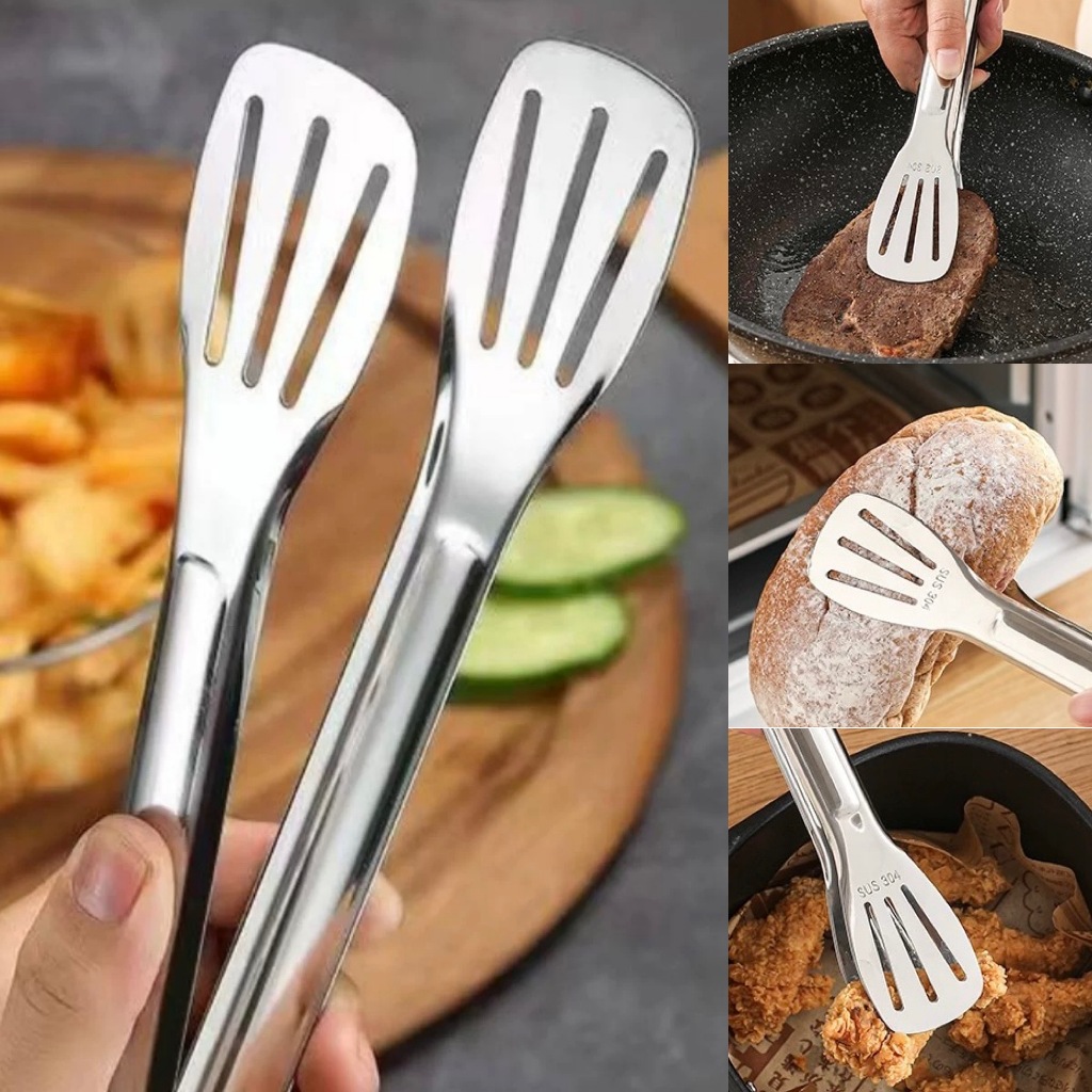 Pegador De Inox para Carne, Churrasco, Salada, Cozinha 23cm, 28.5cm, 33cm em Oferta na Shopee